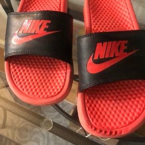 Pink & black bike flip flops